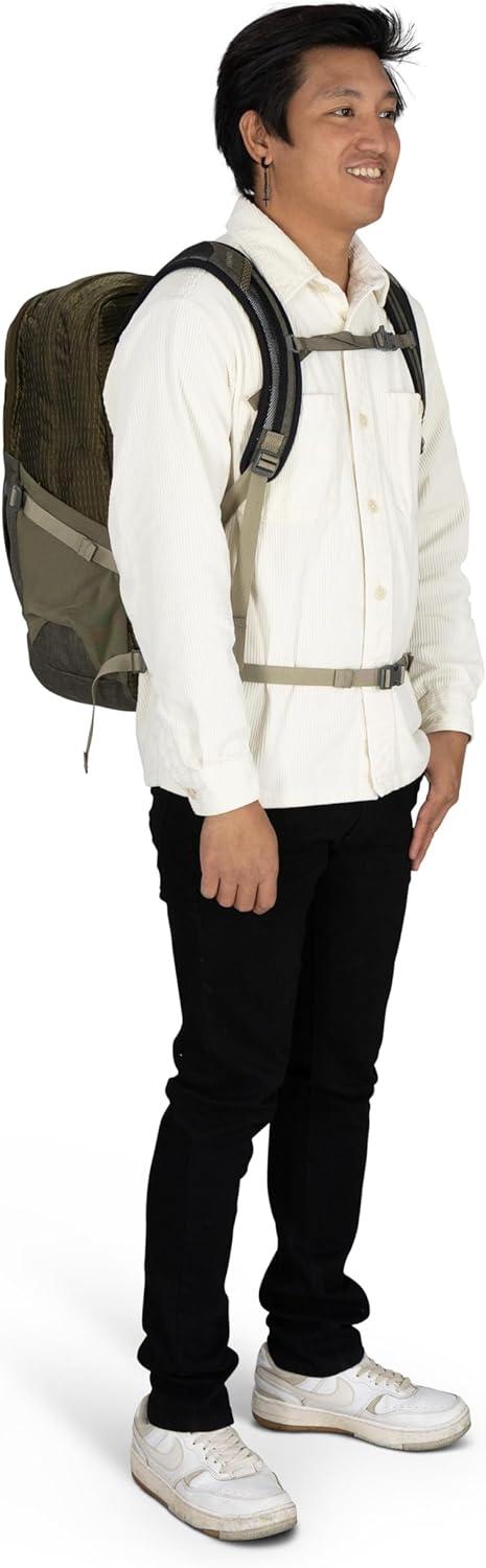 imageOsprey Comet Laptop Backpack Dual Compartment Commuter Bag for Laptop amp Everyday Essentials Moss GreenEarl Grey HeatherMoss Greenearl Grey Heather