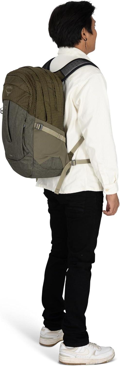 imageOsprey Comet Laptop Backpack Dual Compartment Commuter Bag for Laptop amp Everyday Essentials Moss GreenEarl Grey HeatherMoss Greenearl Grey Heather