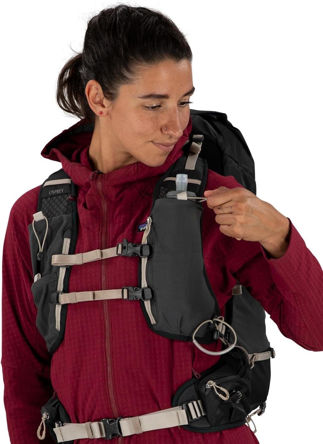 imageOsprey Tempest Velocity 30L Womens Hiking Backpack Running Biking MultiSport Pack Sevres Blue MediumLargeDark CharcoalChiru Tan