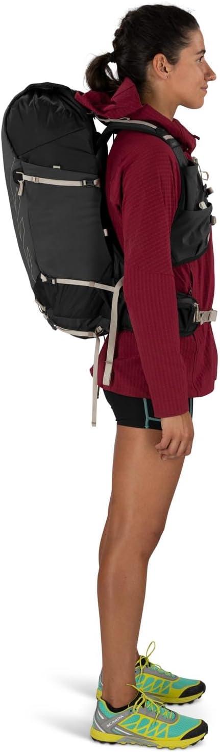 imageOsprey Tempest Velocity 30L Womens Hiking Backpack Running Biking MultiSport Pack Sevres Blue MediumLargeDark CharcoalChiru Tan