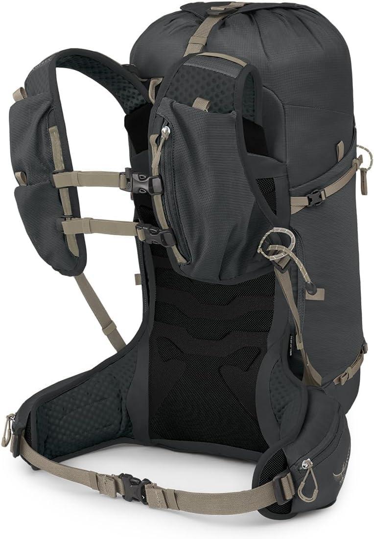 imageOsprey Tempest Velocity 30L Womens Hiking Backpack Running Biking MultiSport Pack Sevres Blue MediumLargeDark CharcoalChiru Tan