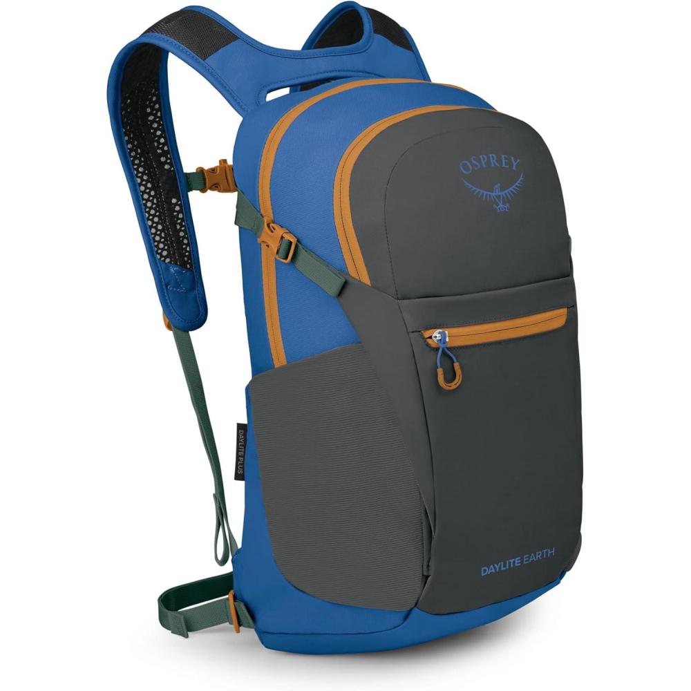 imageOsprey Daylite Plus Earth Commuter Backpack for Men and Women Histosol BrownCascade BlueDark CharcoalBlue Flame