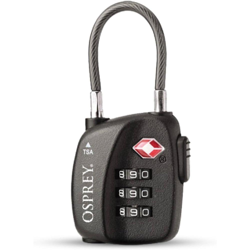 imageOsprey TSA Approved 3 Dial Cable Luggage Lock Black