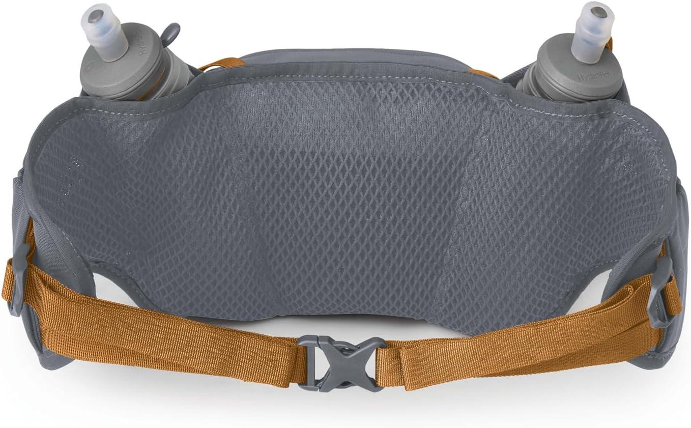 imageOsprey Duro Dyna Hydration Waist Pack with Hydraulics Soft Flasks for RunningPhantom GreyToffee Orange