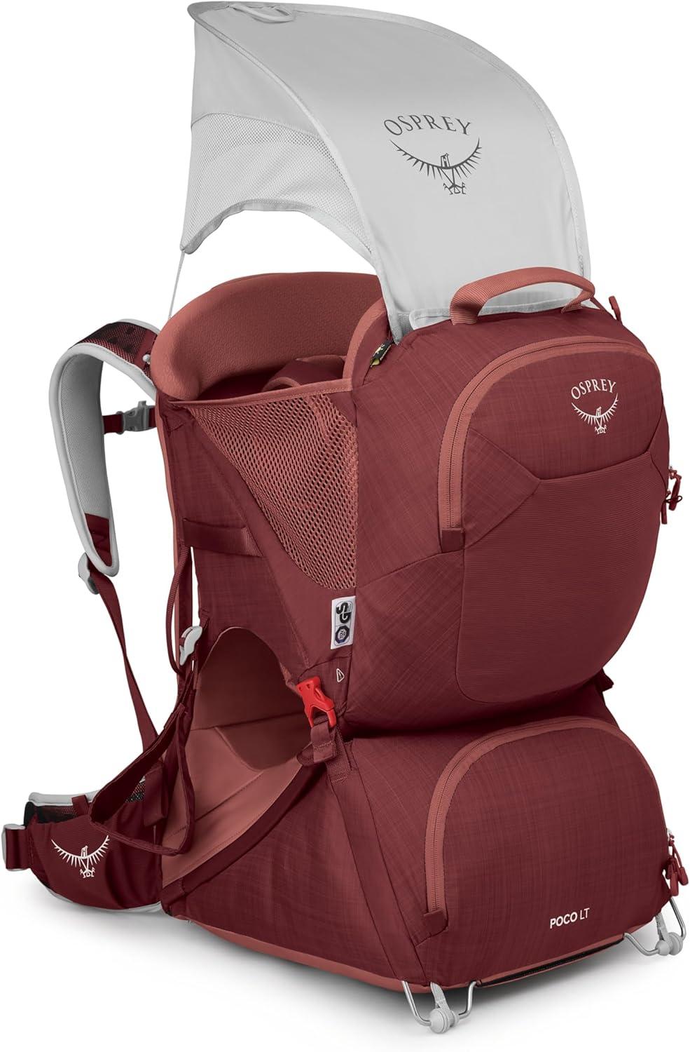 imageOsprey Poco LT Lightweight Child Carrier Backpack Compact TravelReady Kid Carrier with Sunshade and Adjustable Fit Lightweight Comfortable Hiking Carrier for ToddlersRed Mountain