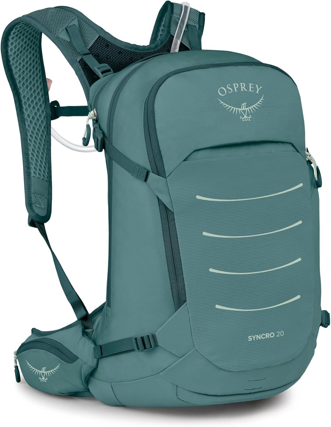 imageOsprey Syncro Mens Hiking Backpack with Hydraulics Reservoir Lightweight Mountain Biking Hydration PackCascade Blue