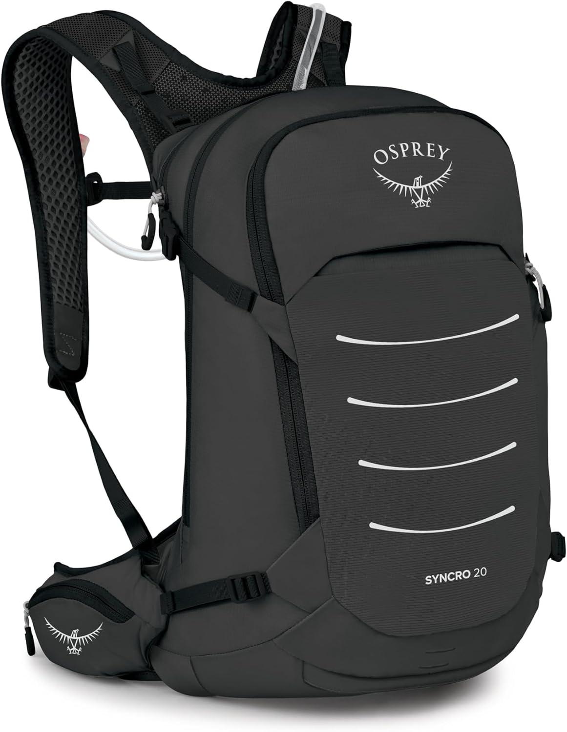 imageOsprey Syncro Mens Hiking Backpack with Hydraulics Reservoir Lightweight Mountain Biking Hydration PackRaven Black