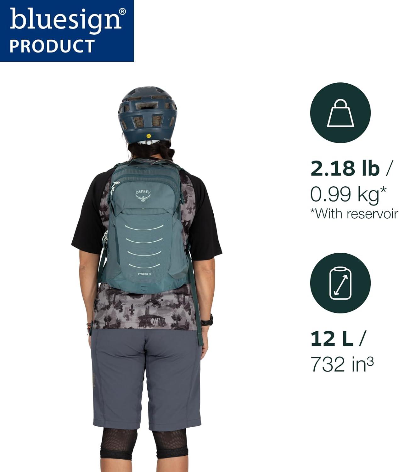imageOsprey Syncro Mens Hiking Backpack with Hydraulics Reservoir Lightweight Mountain Biking Hydration PackRaven Black