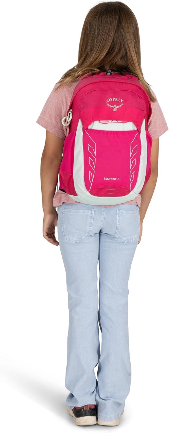 imageOsprey Tempest Jr Girls Lightweight Hiking Backpack Kids Adventure Backpack for Travel amp Camping Hotspot PinkHotspot Pink